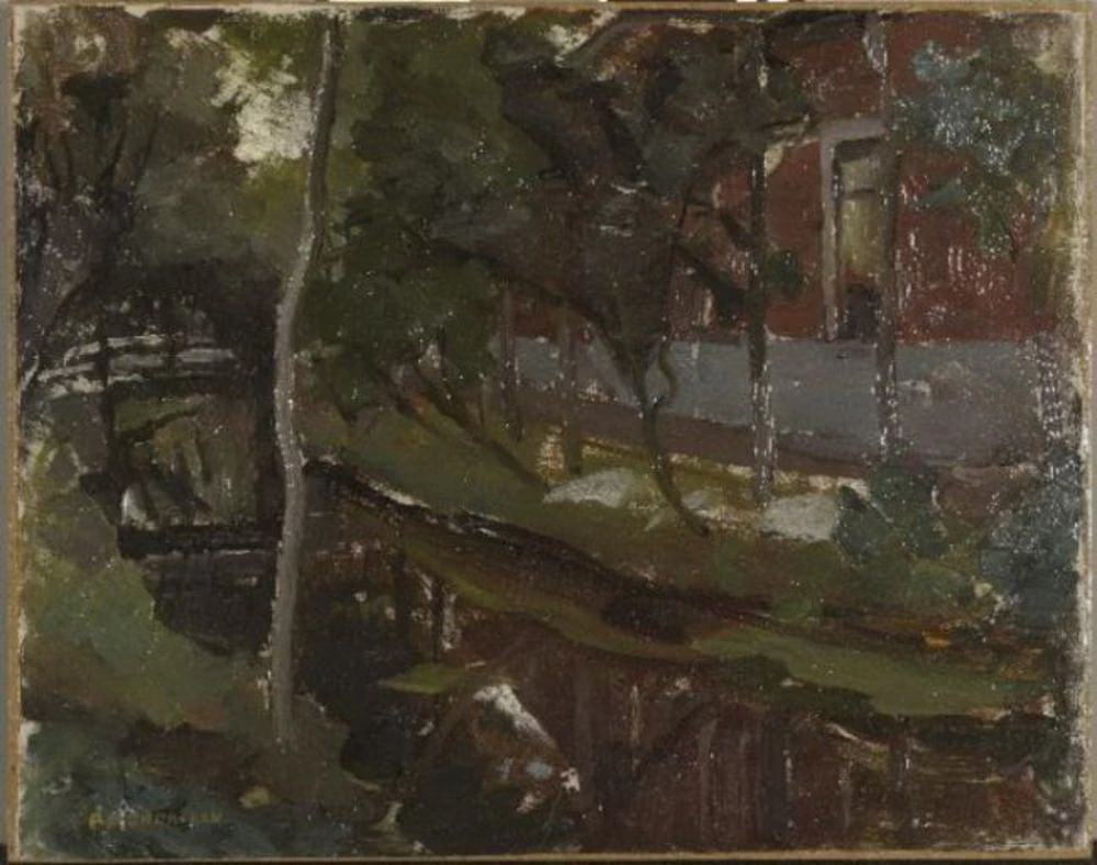 Canale con case a destra - Kunstmuseum Den Haag
